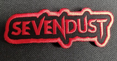Sevendust Patch Red Logo Black approx 1.5×4.5″ Metal Band Iron On Sew
