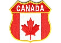 CANADA SHIELD FLAG 2.75″ iron on patch (1349) Canadian Biker Vest (K6)