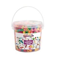 Colorations Colorful Jumbo Plastic Pony Beads, 1.5 Pounds in Reusable Bucket,…