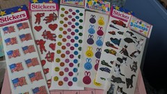 Vintage Stickers OTC Lot 6 Packs Flags Cupid Smiley Cars Cats Smiley Bunny