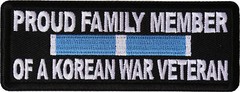 Proud Family Member of a Korean War Veteran Patch- 4×1.5 inch – P6642