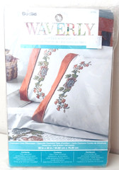 Waverly Charleston Chirp Floral Design Stamped Pillowcases Pair SEALED