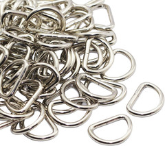 100 Pack 1 Inch Stainless Steel Welded D-Rings for Hand Bags Ring Dog Leashes