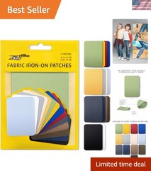 Quality Fabric Iron-on Patches Inside & Outside Strongest Glue 100% Cotton Bl…