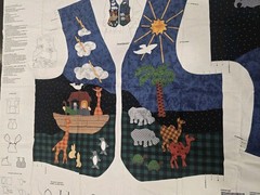 VTG Cotton Fabric Panel Cut & Sew Noah’s Ark Vest VIP Dream Spinners Animals