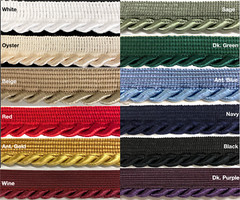 Large Twist Cord with Lip Piping Trimming – 6 Yards – Many Colors Available!