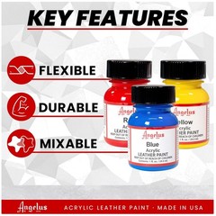Leather Paint Kit with 5 Acrylic Colors