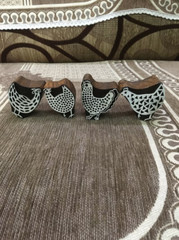 Funny Chickens stamp Set Indian wood Mehandi Printing Block Art &Craft Item