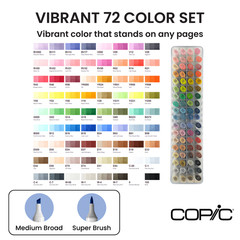 Copic Sketch Basic 72 Color Set Professional Dual Tip Art Markers Made in Japan