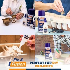 FIX & FUSION Super CA Glue (3.5 Oz) with Activator Spray (13.5 Fl Oz) Fast Adh.