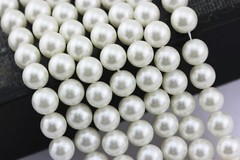 White Shell Pearl Smooth Round Beads 3mm 4mm 6mm 8mm 10mm 12mm 15.5″ Strand