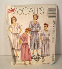 Easy McCall’s Fashion Basics 4688 Two-Piece Dress Pattern Misses’ 12-16 Uncut
