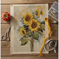 Sunflower Bouquet Counted Cross Stitch Pattern Chart