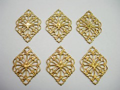 Raw Brass Drops Victorian Style Earring Findings Filigree – 6
