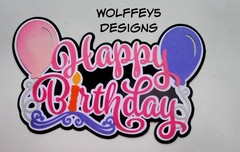 CRAFTECAFE birthday KID GIRL TITLE paper piecing scrapbook diecut piece 3d page
