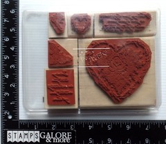 Stampin’ Up! RUBBER STAMPS 2000 SCRIPT HEART WEDDING ANNIVERSARY ROSE LOVE