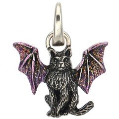 Kirks Folly Baby Bat Cat Open Ring Charm – silver ox