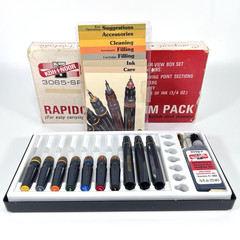 Vintage USED Vintage Koh-I-Noor Rapidograph Technical Pens & Ink