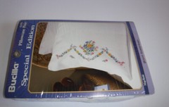 Vtg Bucilla Special Edition MAYFIELD Pillowcase Pair Stamped Embroidery #63331