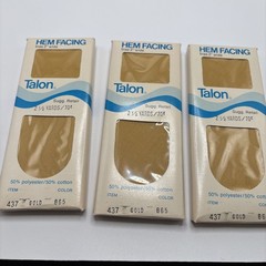 3 Gold Vintage Talon Bias Hem Facing 2/1/2″ Yds Each D8