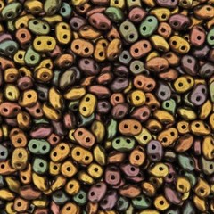 Czech Superduo Two-hole Beads 5×2.5mm Violet Rainbow 24 Gram SD-500030-01640