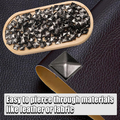 Funstreet 1000 Pcs Metal Studs 10Mm Black Pyramid Studs for Clothing Leather Bag