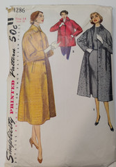 Simplicity 1286 Dress Duster Coat Sewing Pattern Ladies 14 Cut VTG Long Short