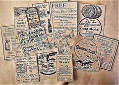 vintage kitchen ephemera- aged papers – antique, vintage, junk journal supplies 
