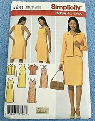 Uncut Simplicity Misses 6-12 Easy Sleeveless Summer Dress & Jacket Pattern 4991