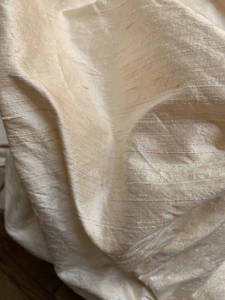 1 yard ~ Vintage Pale Yellow Duponi Silk fabric ~
