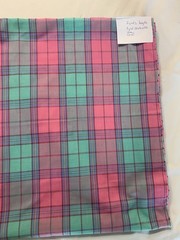 Plaid Fabric Pink Green Gray Multicolor Check 2 yds Up to 45” Wide