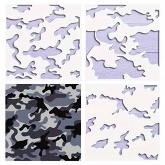 Camo Camouflage Pattern 3-SET Stencil – Army Tactical 10 Mil Mylar Template