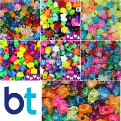 BeadTin 12-13mm Small Shape Mix Pony Beads (4oz) – Style choice