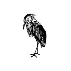 GREAT BLUE HERON unmounted bird rubber stamp #9