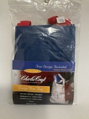 Counted Cross Stitch 14”x14” Tote Bag Charles Craft Blue Red 14 Count USA DIY