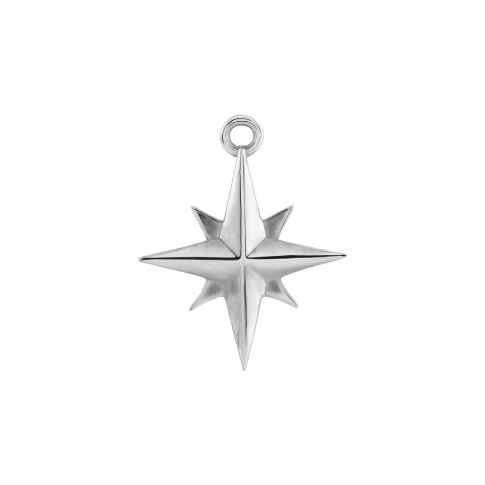 10K 14K 18K Gold, Platinum & Silver Dangle 8.6×6.7 mm Celestial Star