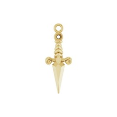 10K 14K 18K Gold, Platinum & Silver 1.7 mm Round Accented Dagger Dangle