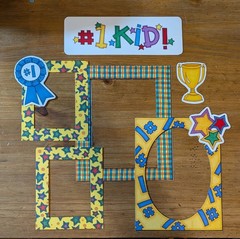 “#1 KID” DIE CUT SET COCK A DOODLE DESIGNS BOYS GIRLS 8 PCS