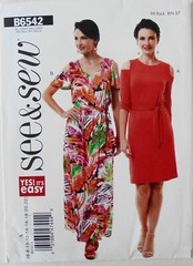 See & Sew 6542 Yes It’s Easy Misses Dresses Sewing Pattern Sz 6-22