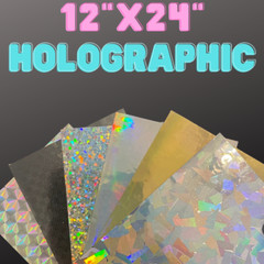 12″x24″ Holographic Vinyl for Cricut® – Permanent Adhesive – Multiple Patterns