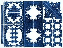 Scrap Die cut German Dresden Blue Paper Embellishments Victorian Crafts