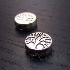 Tree Of Life 9mm Antiqued Silver Plated Spacer Beads B5245 – 10, 20 Or 50PCs