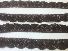 9 1/2 YDS VINTAGE SCALLOP BROWN SWISS COTTON CLUNY LACE.