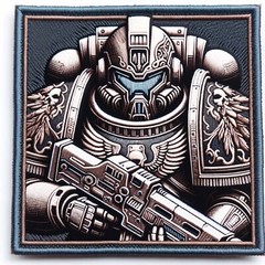 Science Fiction Patch Embroidered Iron-on Applique Grim Darkness Tabletop Logo