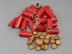 25pc M80 Fireworks Gloss Red Pyro Tubes and End Plugs 9/16″ x 1-1/2″ x 1/16″
