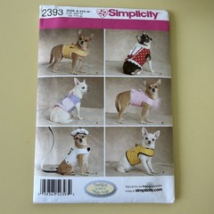 Dog Clothes Pattern Simplicity 2393 Size 1.5 to 8 Pounds Vests Costumes Uncut FF