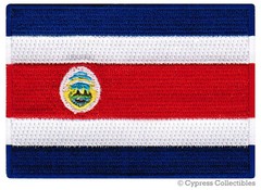 COSTA RICA FLAG PATCH CENTRAL AMERICAN TRAVEL SOUVENIR embroidered iron-on BADGE