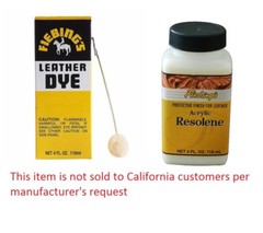 Fiebing’s Leather Dye Black 4 oz + Fiebing’s Acrylic Resolene Neutral – 4 oz