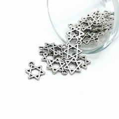 Silver Star of David Charms, 15x11mm – US Seller