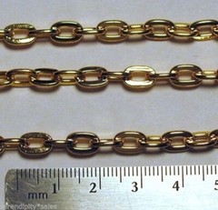 5 Feet (60 inches) 8x5mm GOLD PLATED Flat CABLE Chain ~ Sturdy Quality BULK LOT